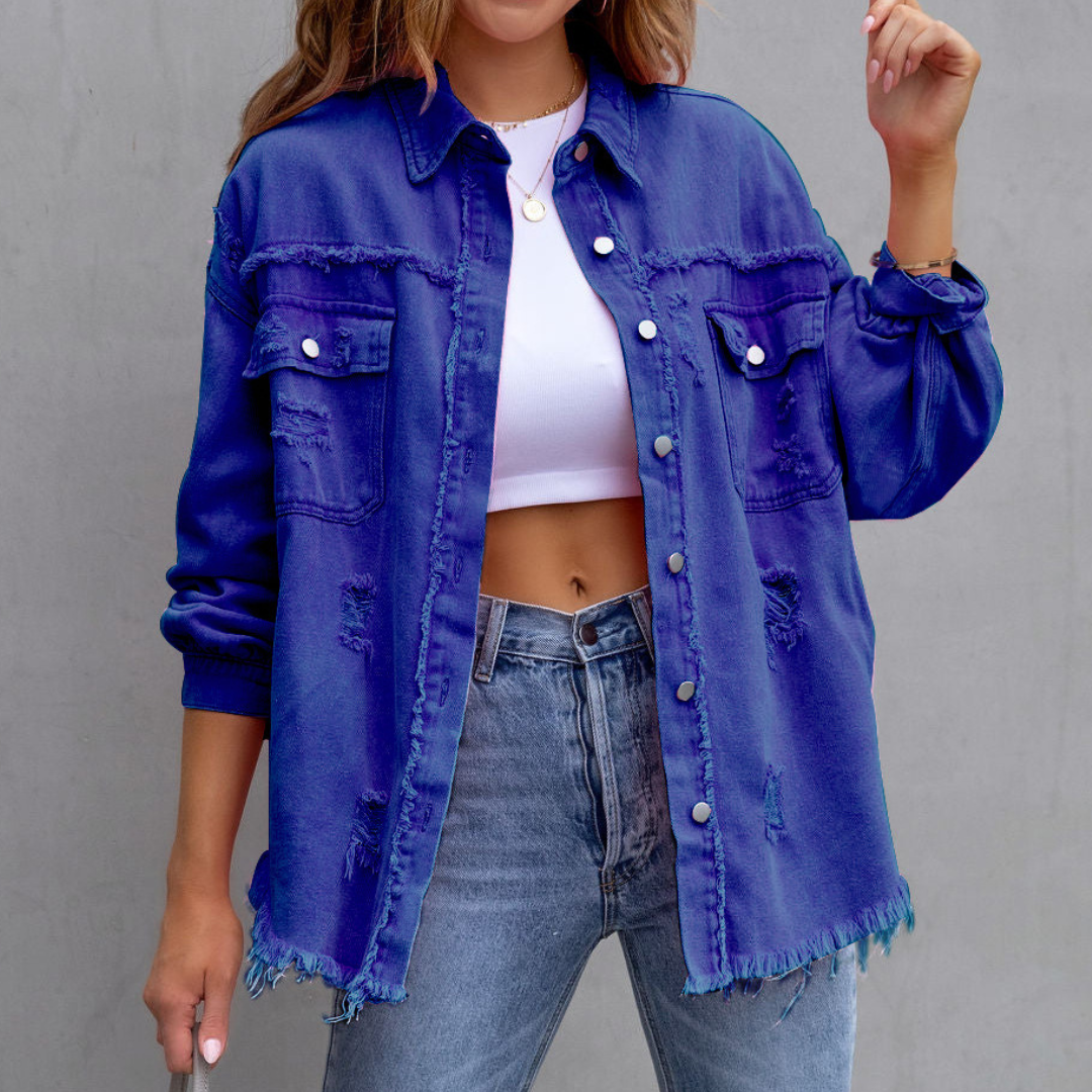 DarioMorelli Handgemaakte Denim Jas Voor Dames