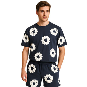Alex – Unisex Katoenen Zomerset met Bloemenprint