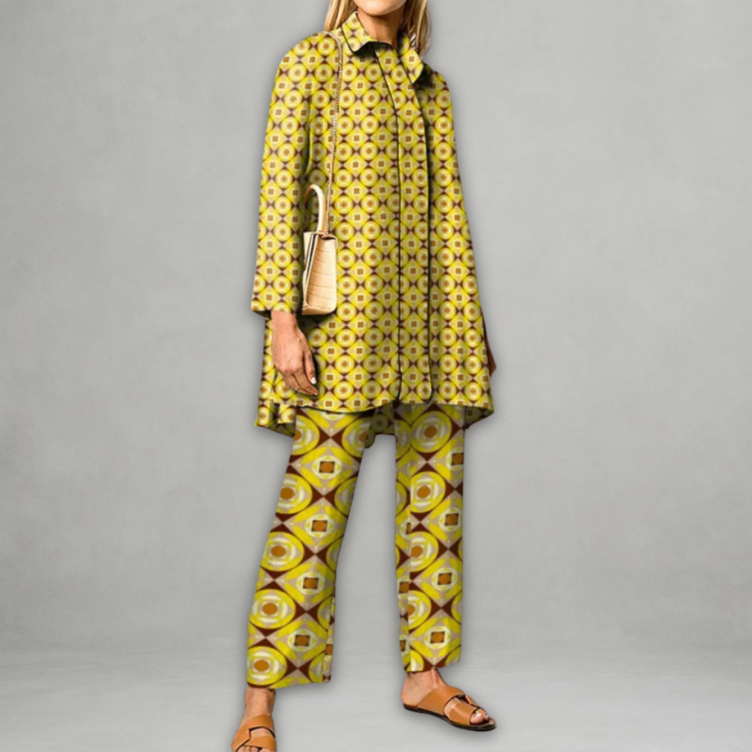 Alessia – Vintageprint Tweedelige Dames Set