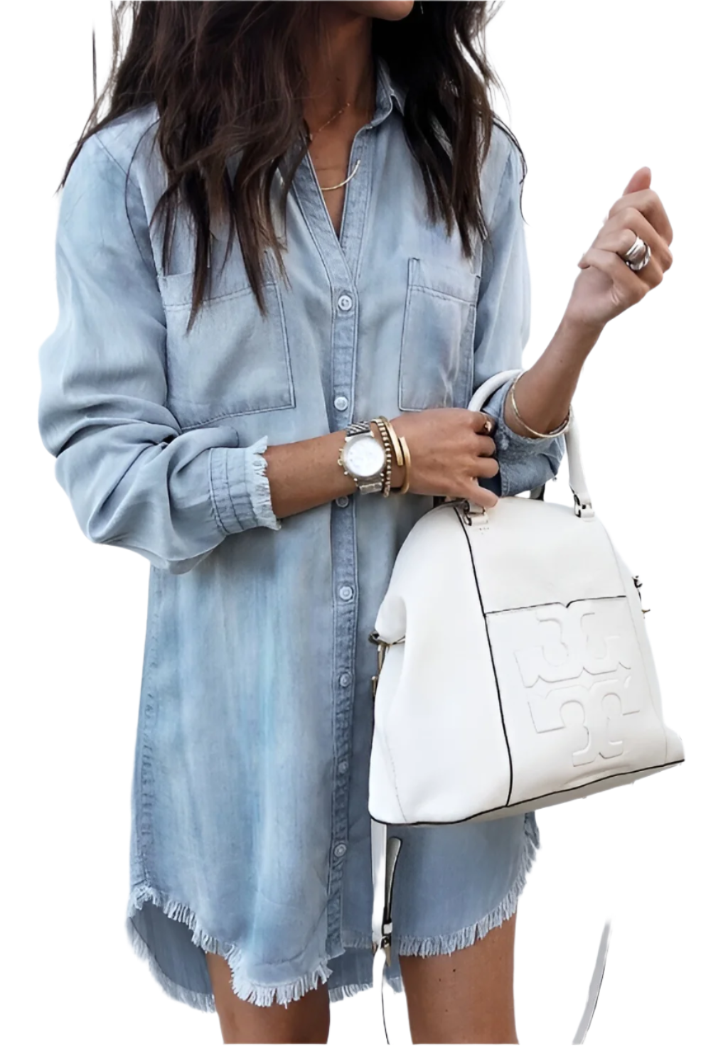 Isabella – Vervaagde Kleur Dames Overhemdjurk