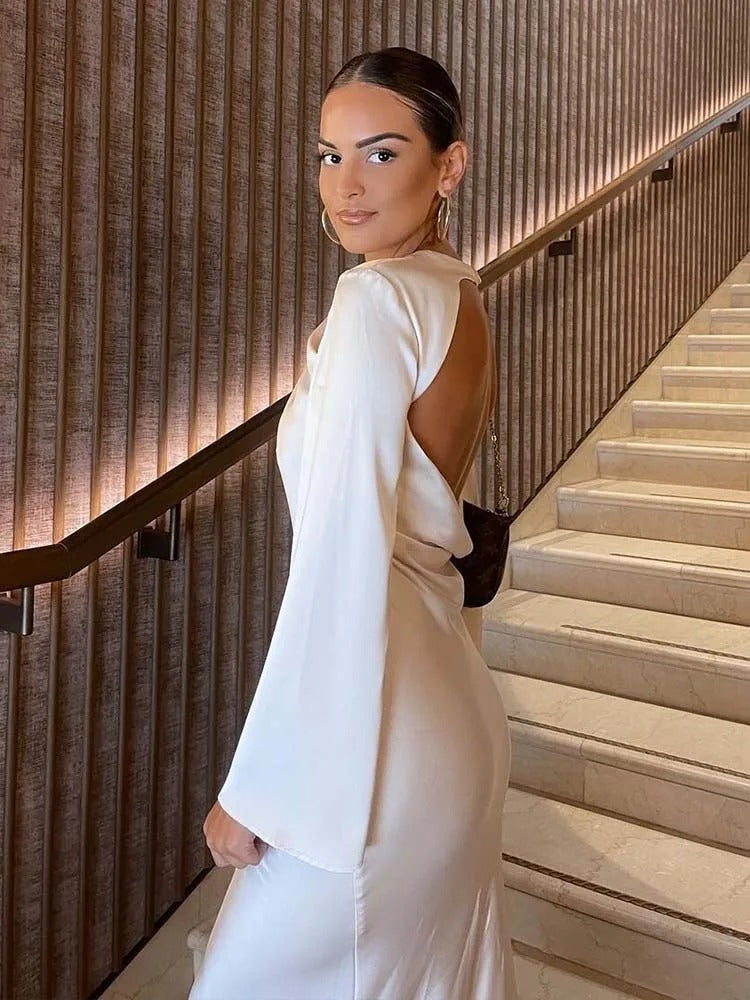 AlessiaMontelli Sneeuw Satijn Jurk