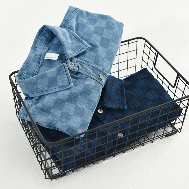 Lorenzo – Casual Heren Overhemd van Denim met Korte Mouwen