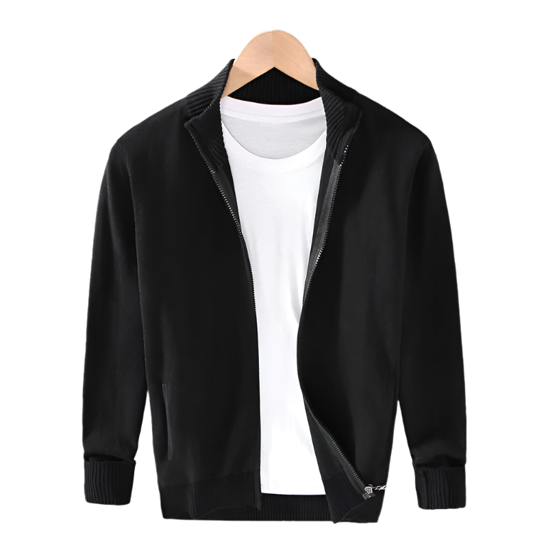 Lorenzo – Slim-Fit Heren Katoenen Trui met Rits