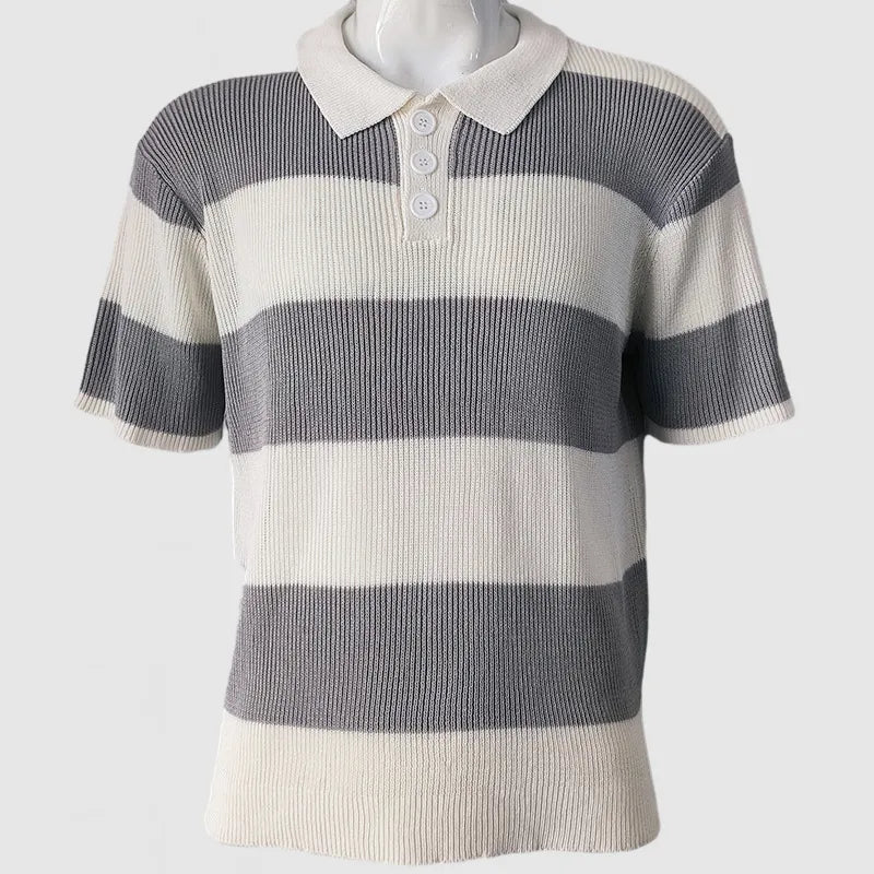 CozyKnit™ gebreide polo met korte mouwen