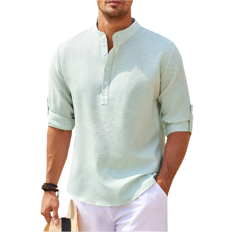 Lorenzo – Stretch-Fit Heren Henley Shirt