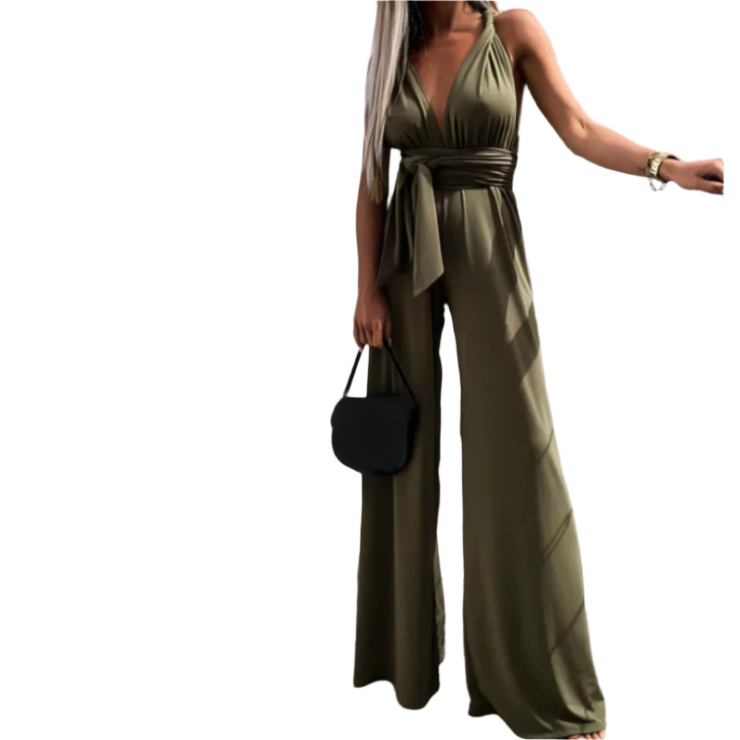 Isabella – Mouwloze Overslag Zomer Jumpsuit voor Dames