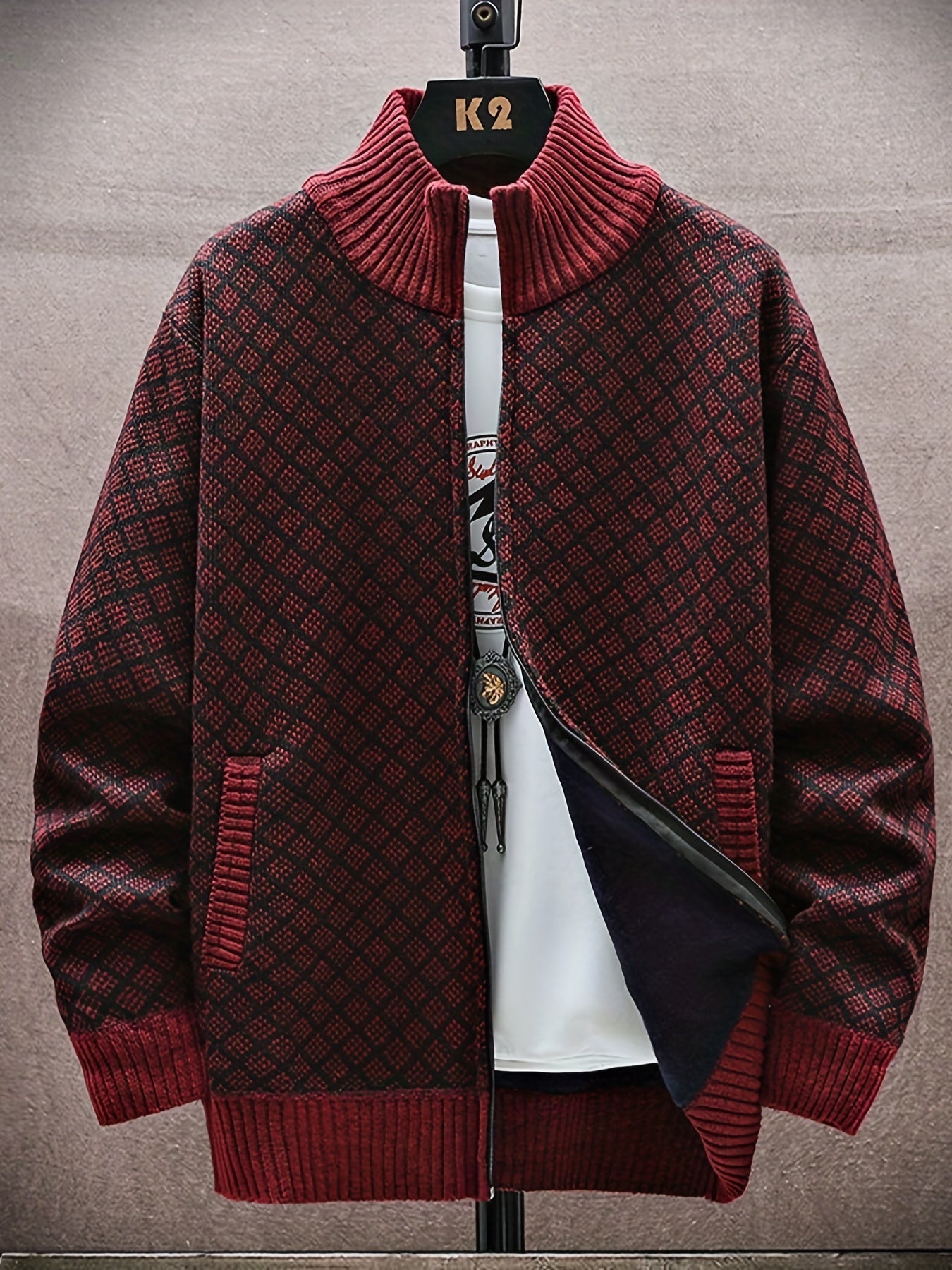 LucianaBortelli Geometrische gebreide trui voor heren