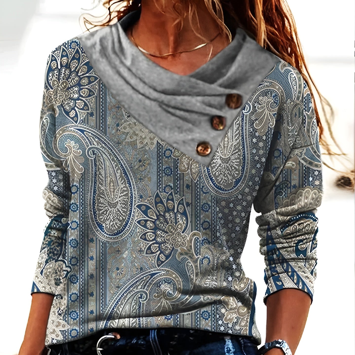 Amara – Retro-Chique Damesblouse met Luxe Uitstraling