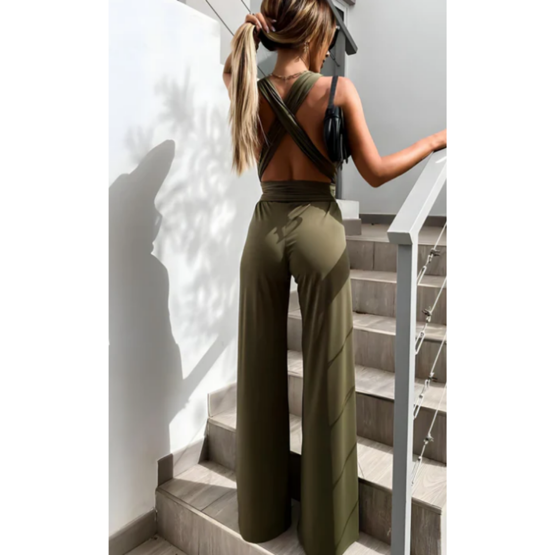 Isabella – Mouwloze Overslag Zomer Jumpsuit voor Dames