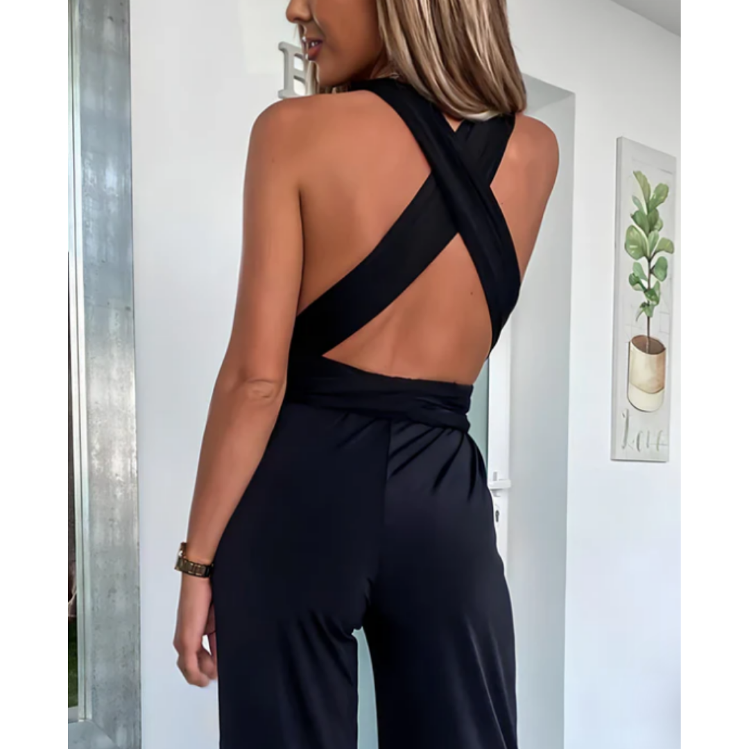 Isabella – Mouwloze Overslag Zomer Jumpsuit voor Dames