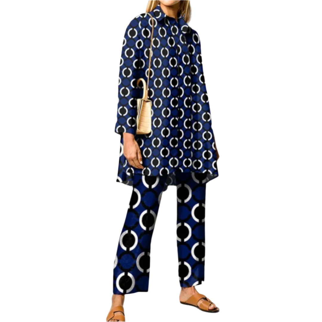 Alessia – Vintageprint Tweedelige Dames Set