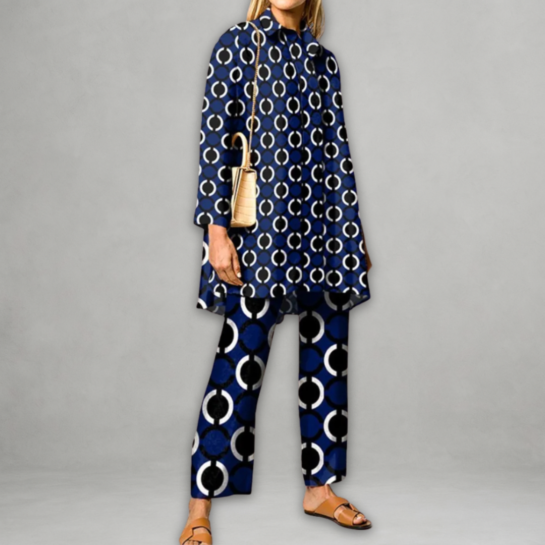 Alessia – Vintageprint Tweedelige Dames Set