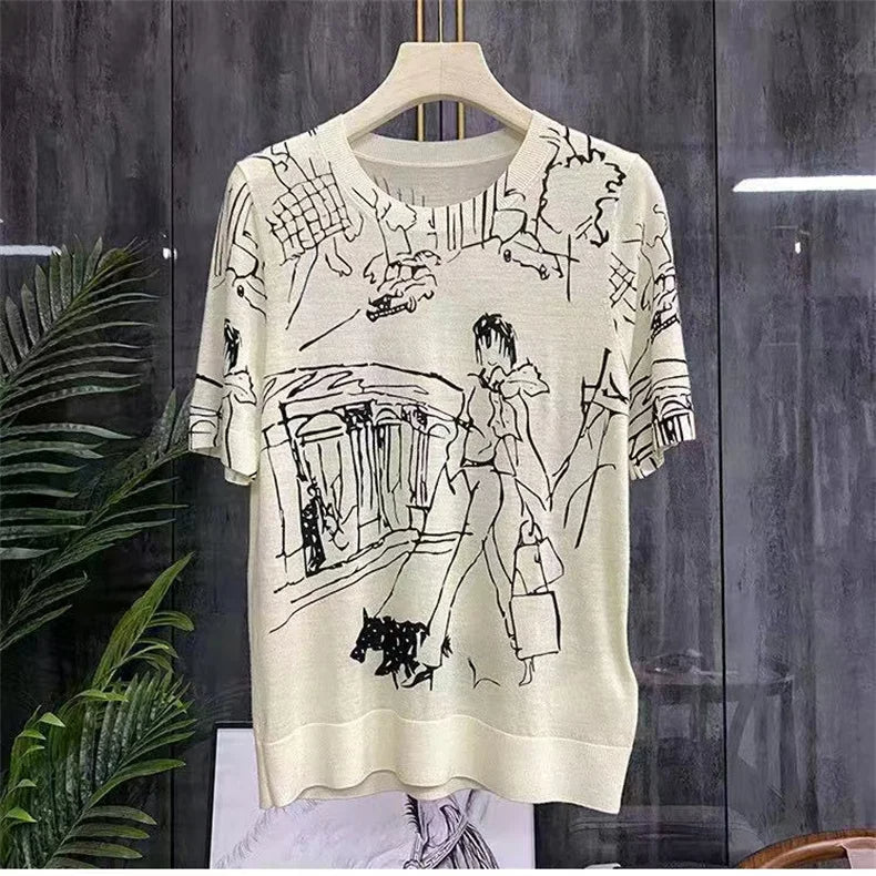 DarioAmato Wollen Gebreid T-shirt