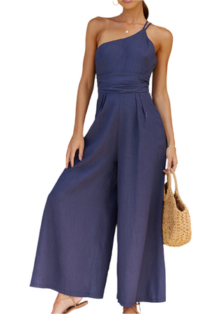 Akira – Soepelvallende en Elegante Dames Jumpsuit van Linnen mix