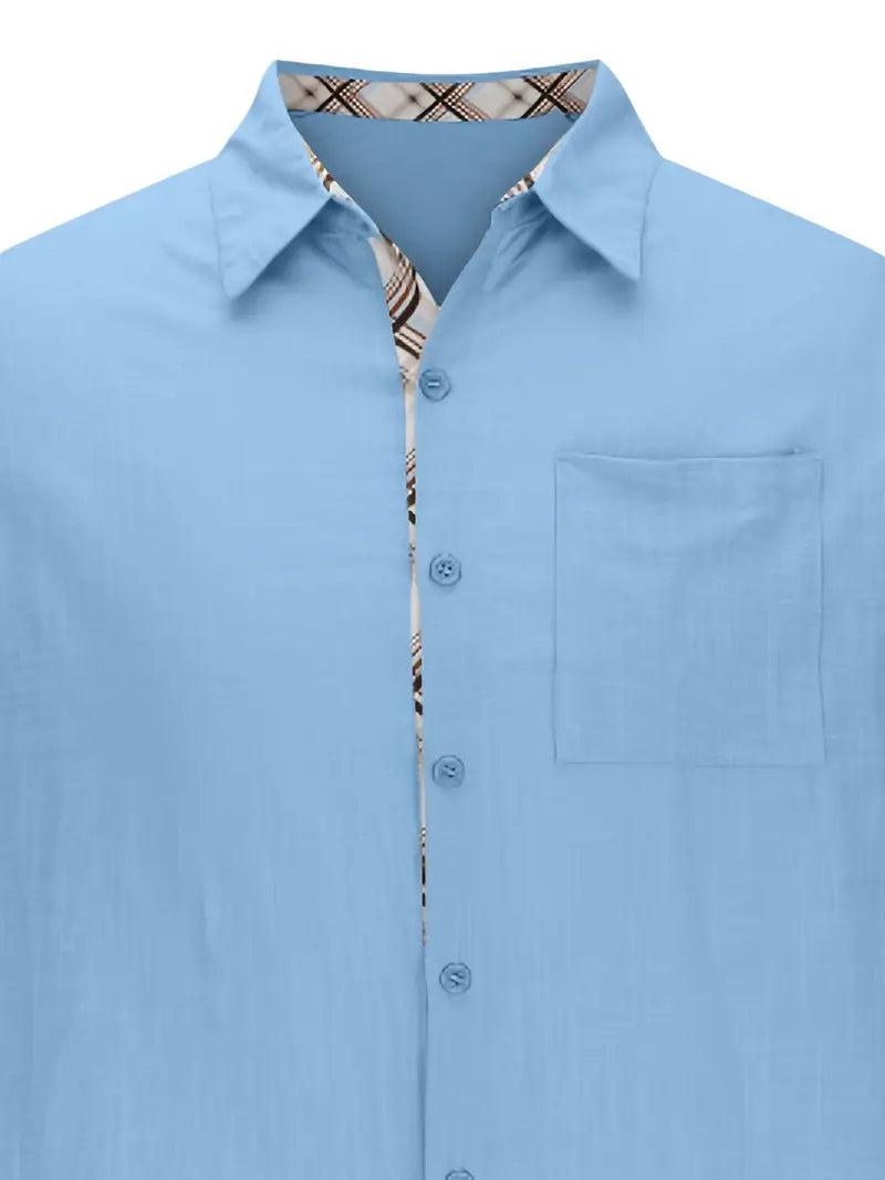 Enzo – Geruit Herenoverhemd met Grafische Print