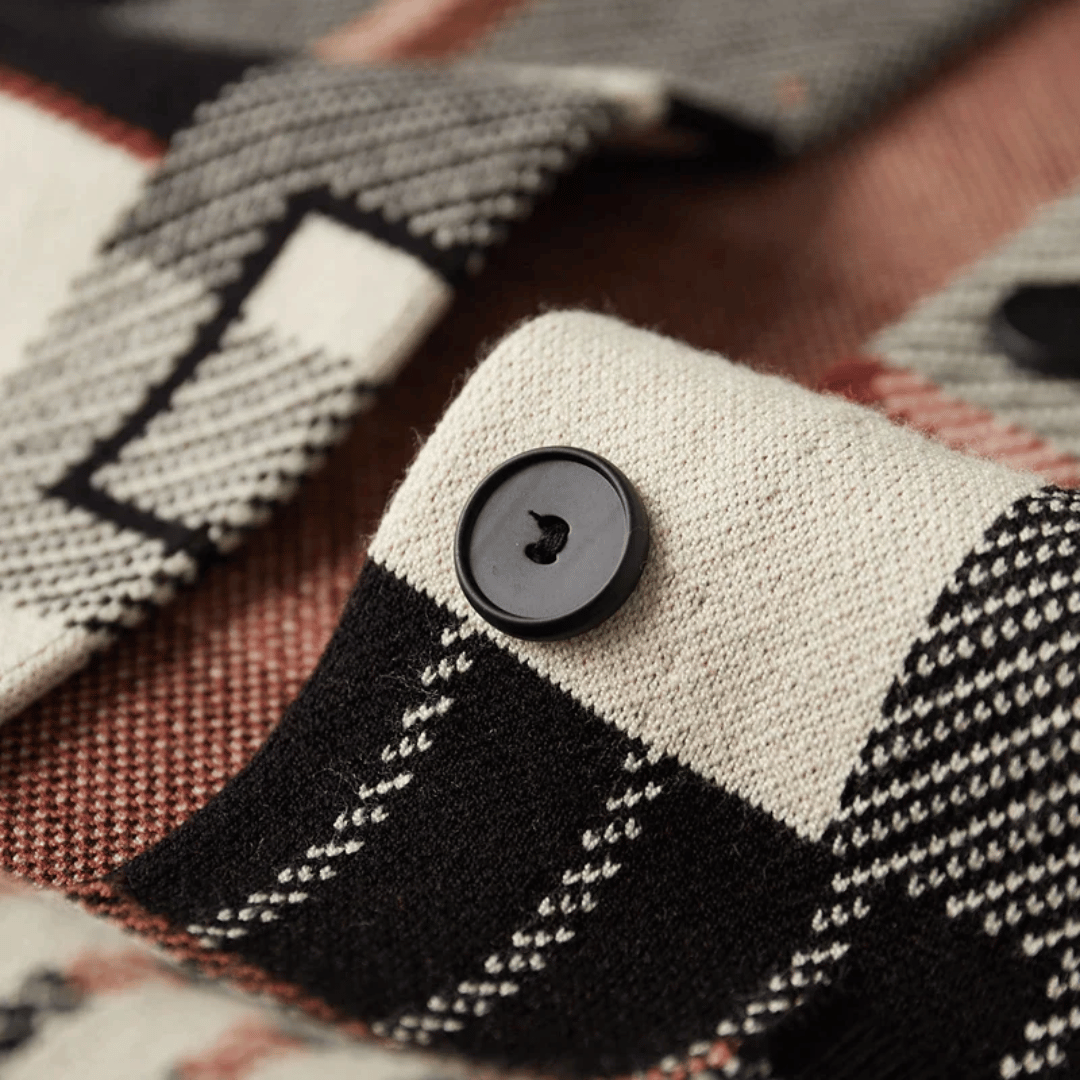 Alessandro – Marled Wool Herenvest met Patchwork Detail