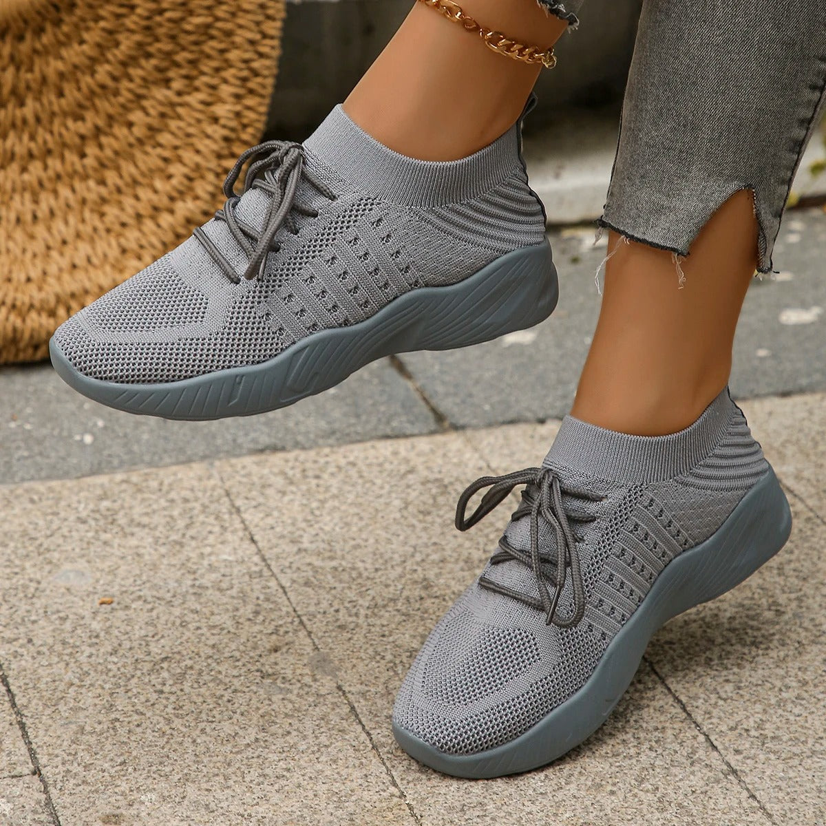 Gabriella – Ademend Dames Sneakers van Gebreid Mesh