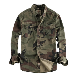 Luca – Heren Cargo Overhemd van Katoen in Camo Tinten