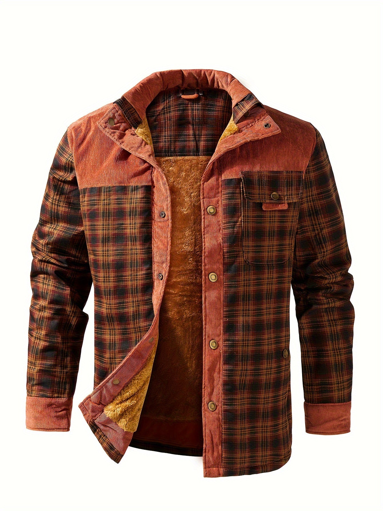 Calvoro – Gewatteerd Heren Flanellen Overhemd met Klassiek Ruitpatroon