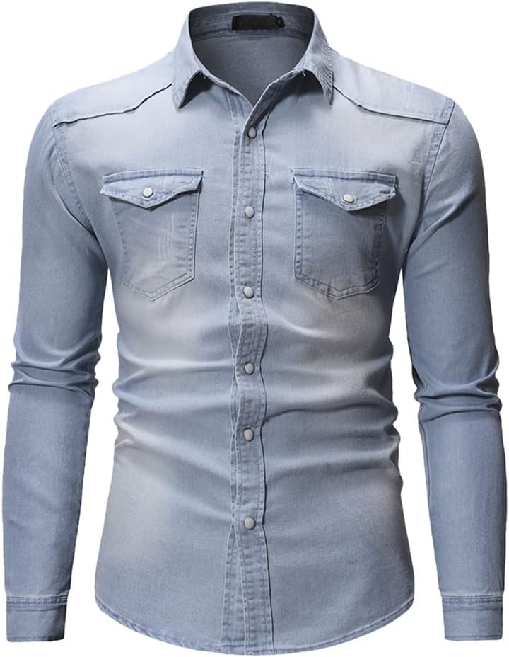 EmilioZanetti Stretch Denim Heren Overhemd