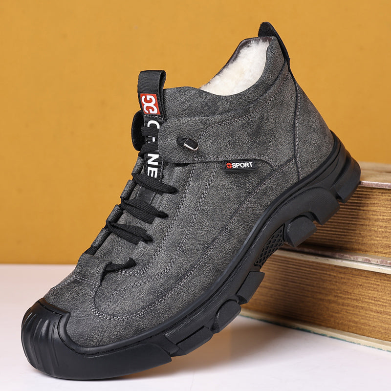 Lusso™ leren unisex schoen met schapenvacht