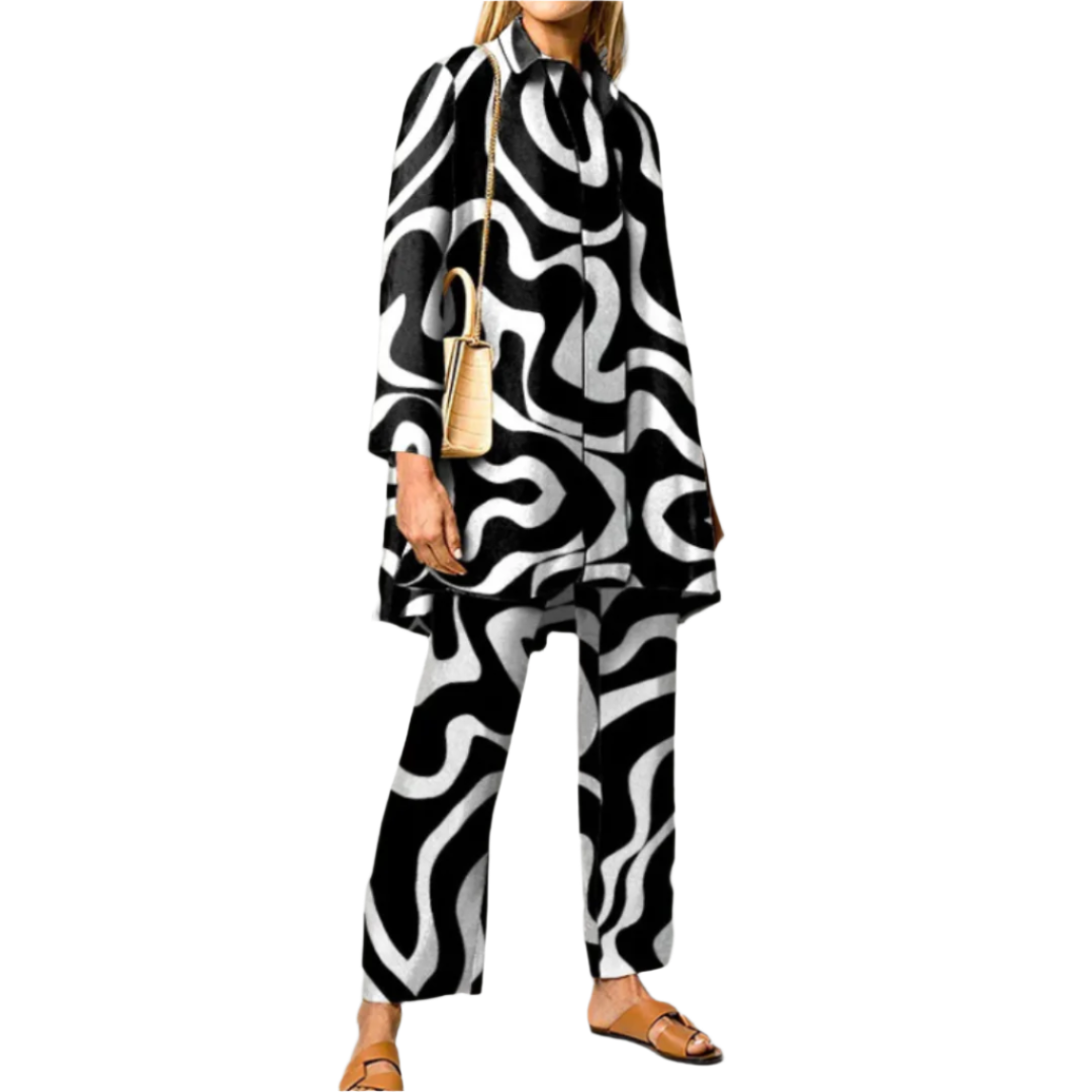 Alessia – Vintageprint Tweedelige Dames Set