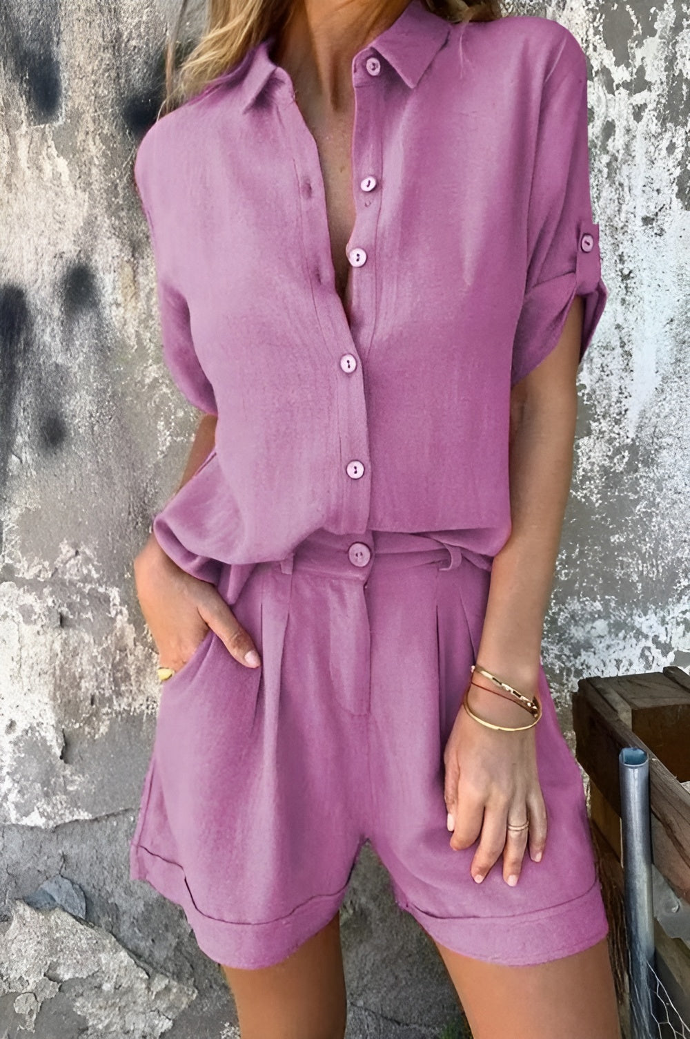 Isabella – Let Damesæt med Bluse og Shorts