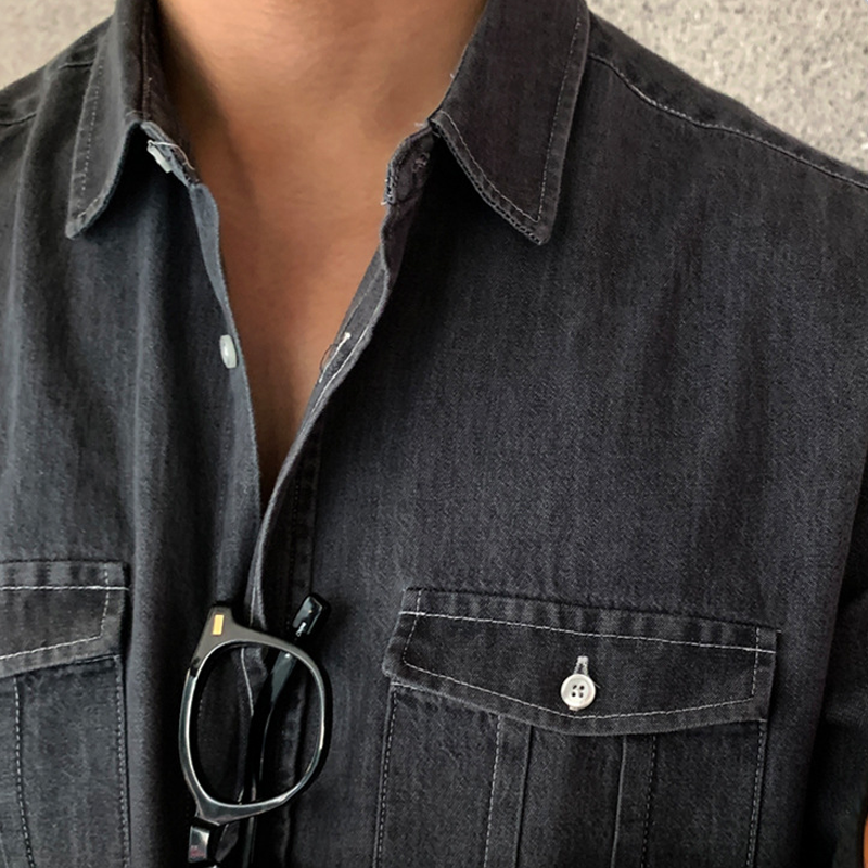 NicoloBellini Heren Denim Lange Mouwen Voor Mannen