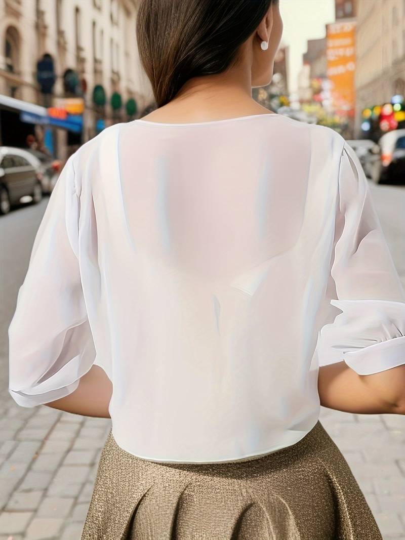 Sofia – Open Voorzijde Dames Blouse voor de Lente