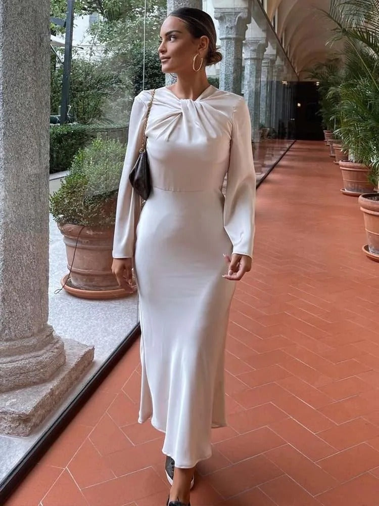 AlessiaMontelli Sneeuw Satijn Jurk