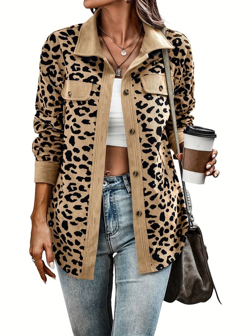 Zyra – Comfortabele Dames Jas met Luipaardprint