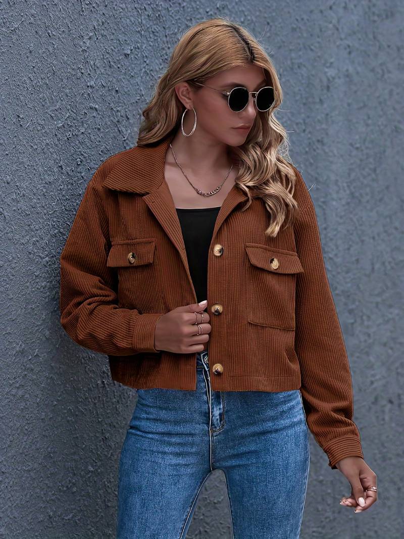 Elena – Korte Corduroy Damesjas