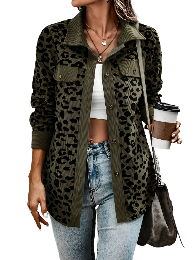 Zyra – Comfortabele Dames Jas met Luipaardprint