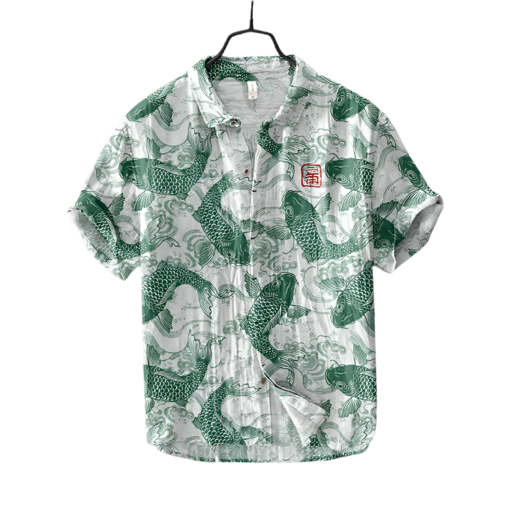 Marini – Ocean Breeze Heren Overhemd met Visprint