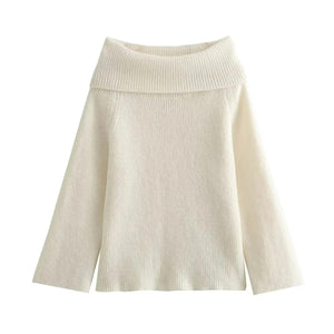 Giulia – Off-Shoulder Dames Gebreide Trui