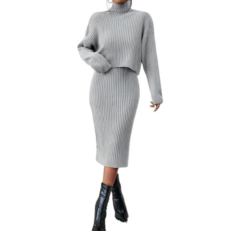 Isabella – Gebreide Twee-Delige Jurkenset voor Dames