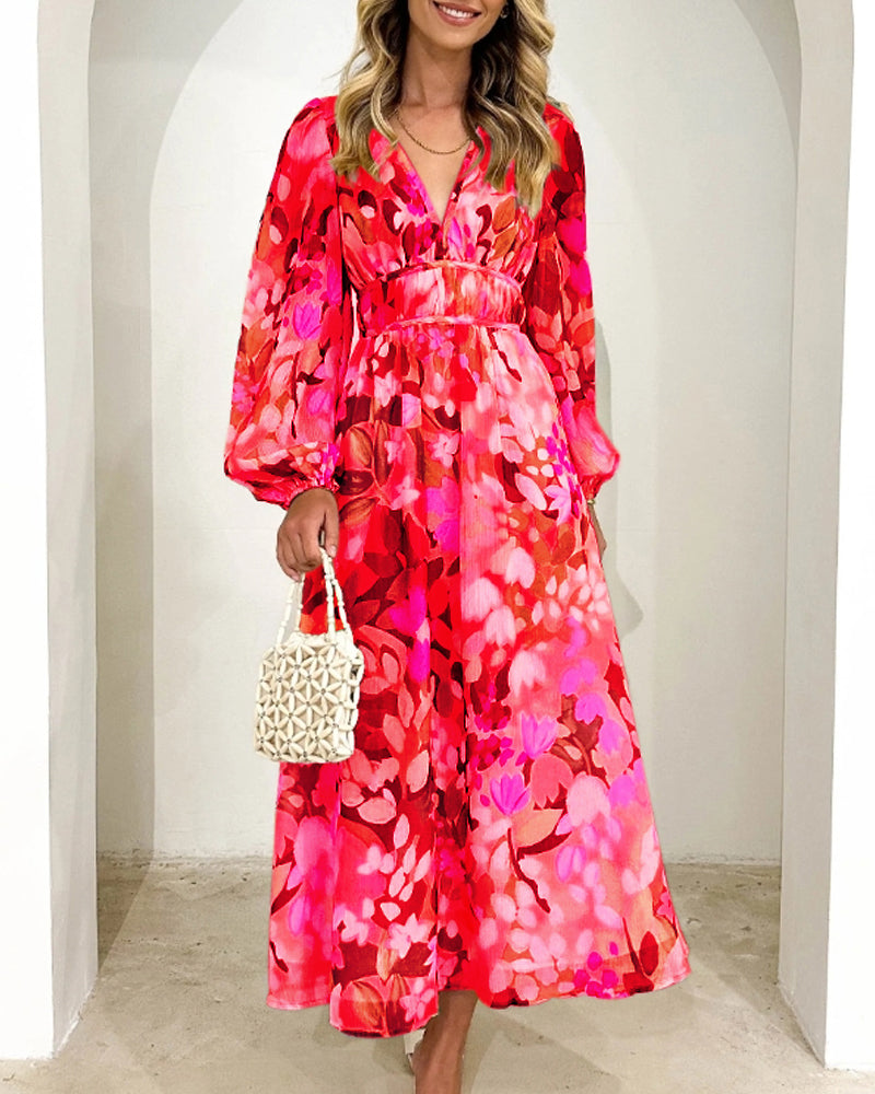 Giulia – V-Hals Bloemenjurk voor Dames