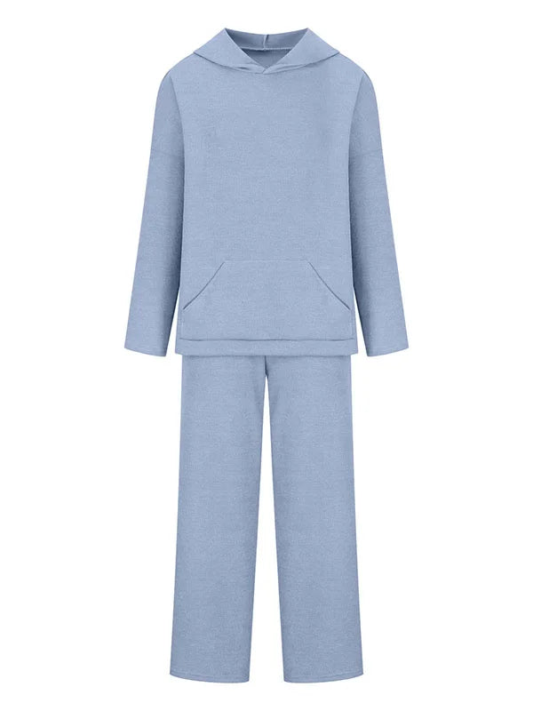 ElenaForte Geribde Gebreide Hoodie Set Voor Dames