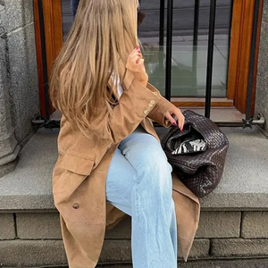 LucaRinaldi Ideale Suède Trenchcoat Voor Dames