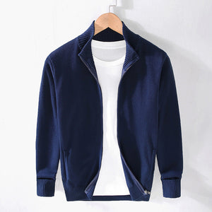 Lorenzo – Slim-Fit Heren Katoenen Trui met Rits