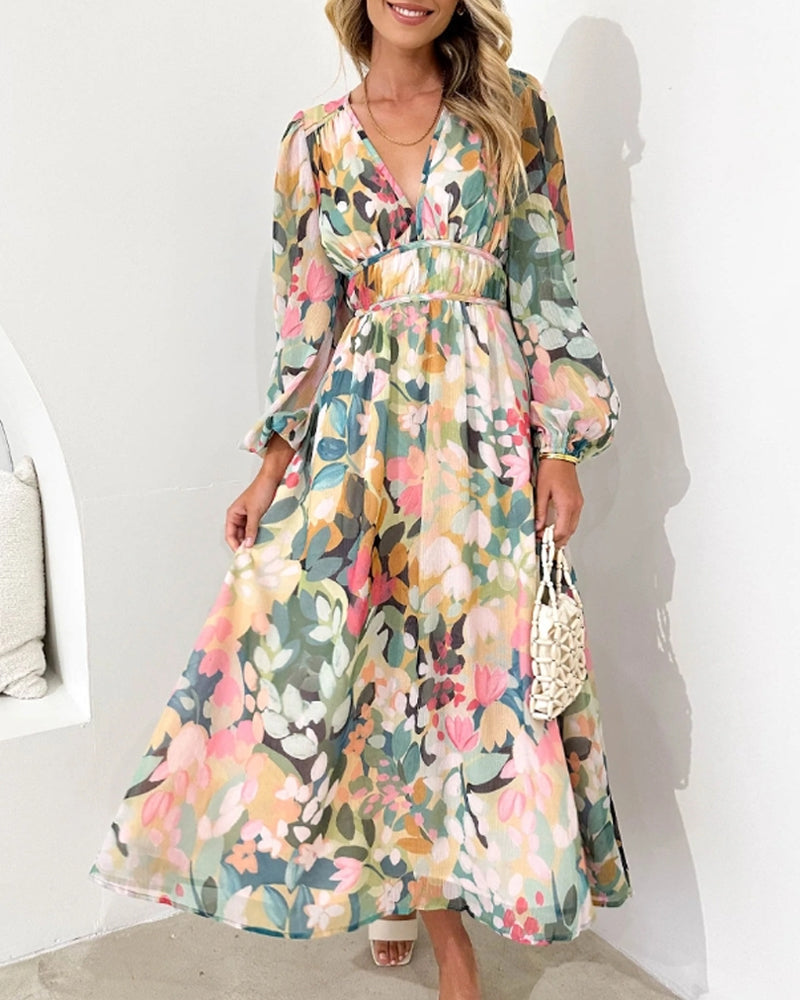 Giulia – V-Hals Bloemenjurk voor Dames