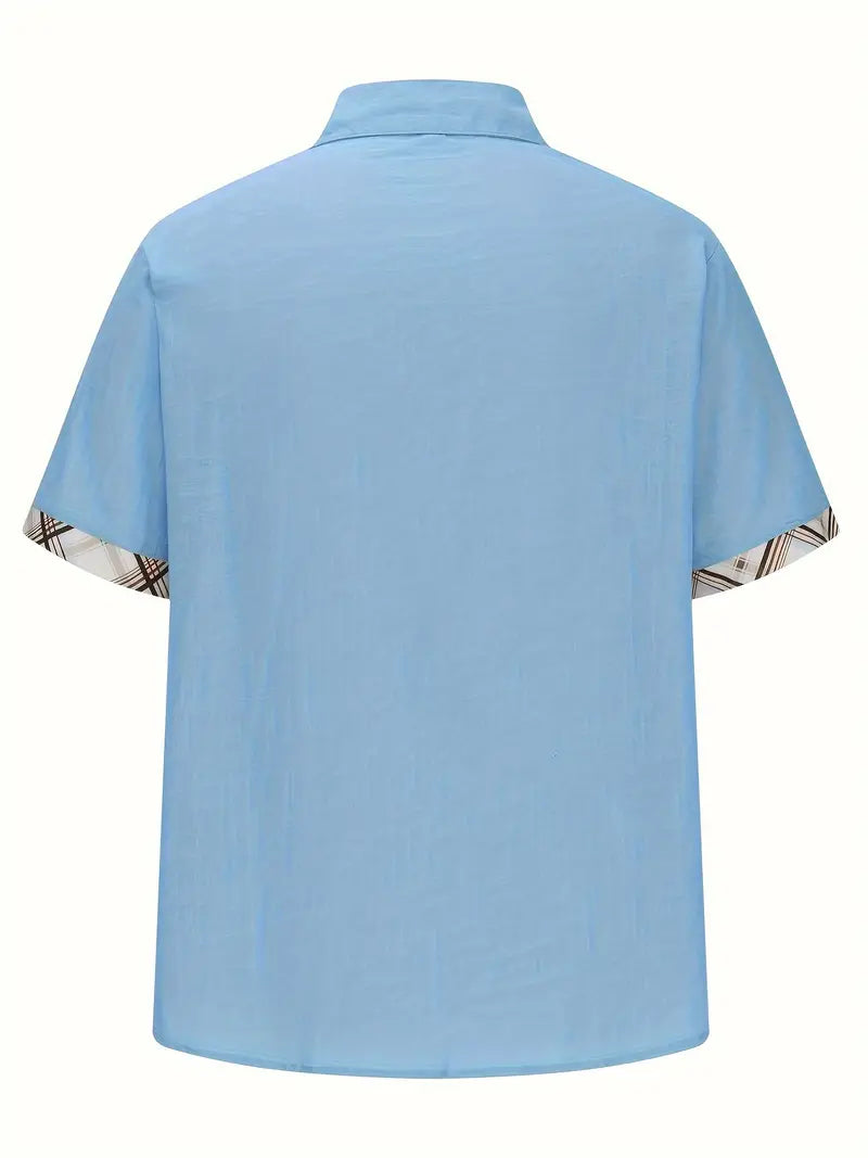 Enzo – Geruit Herenoverhemd met Grafische Print