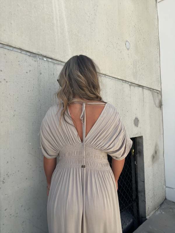 MiaRossi™ Casual stijl, V-hals met split ultralange jurk