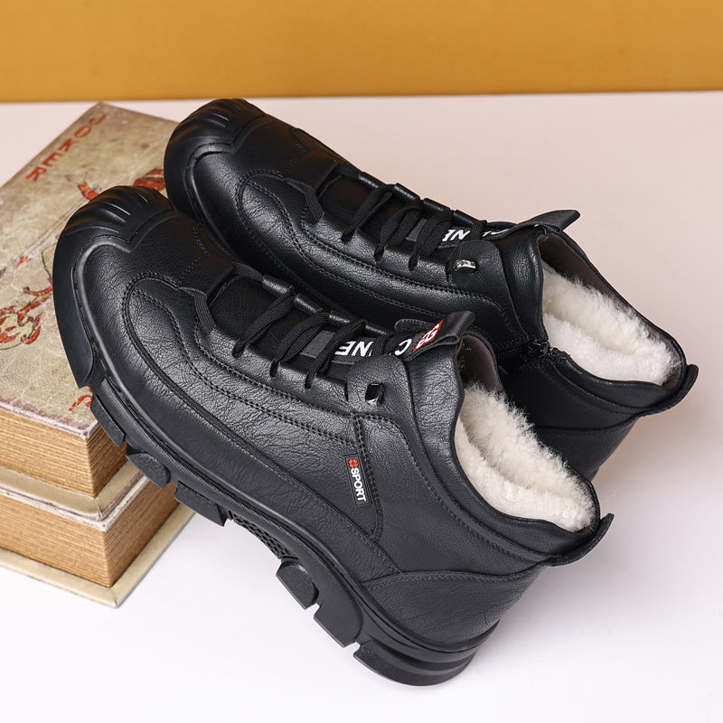 Lusso™ leren unisex schoen met schapenvacht