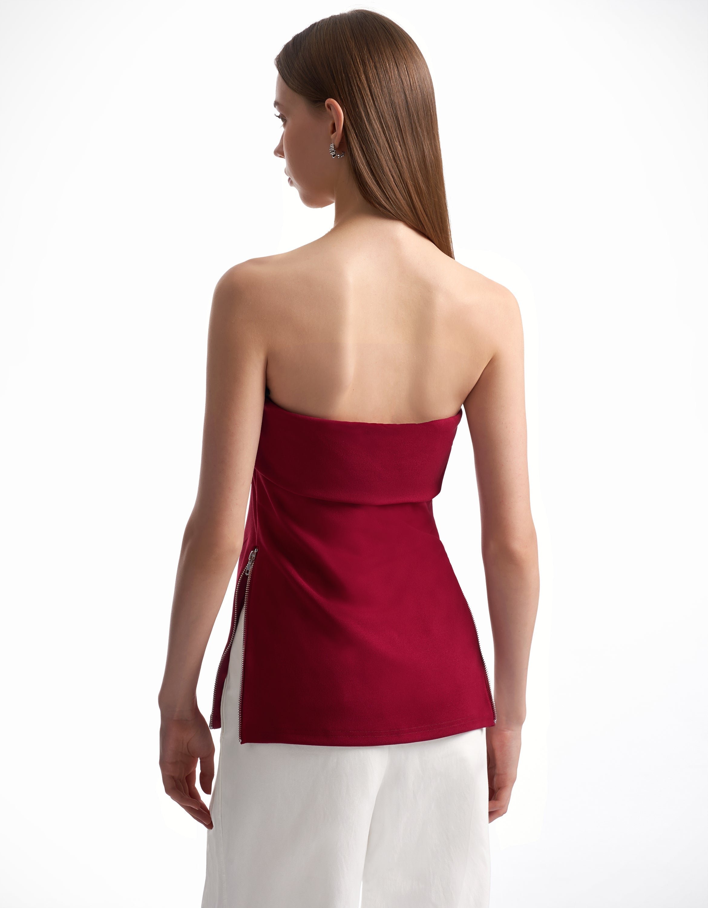 RicciTop™ Strapless top met rits aan de zijkant