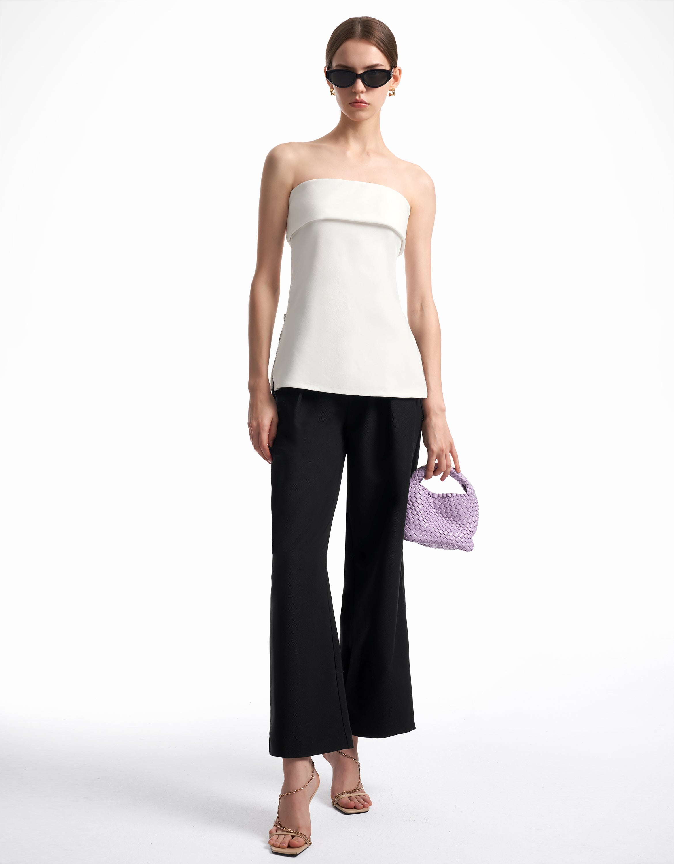 RicciTop™ Strapless top met rits aan de zijkant