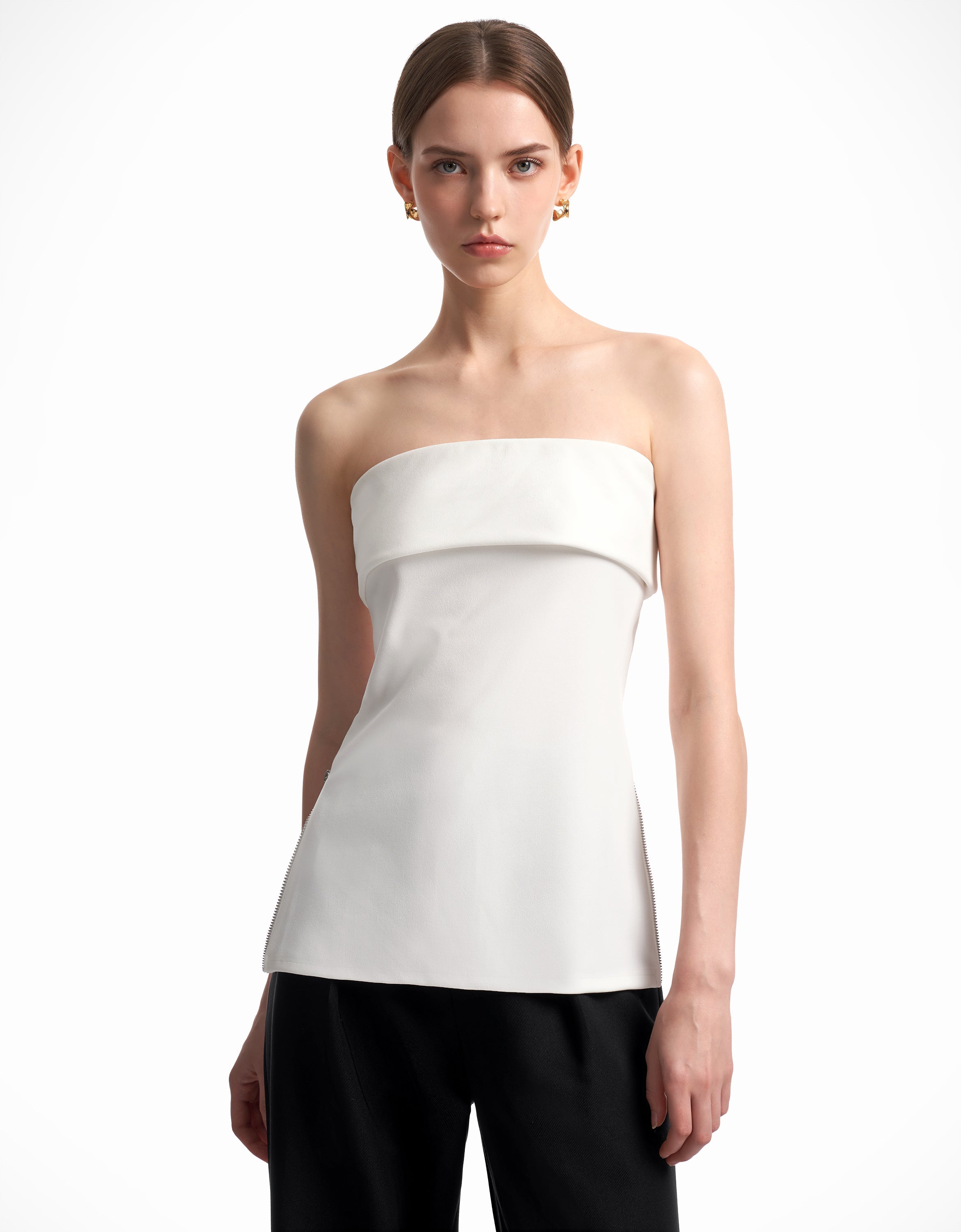 RicciTop™ Strapless top met rits aan de zijkant