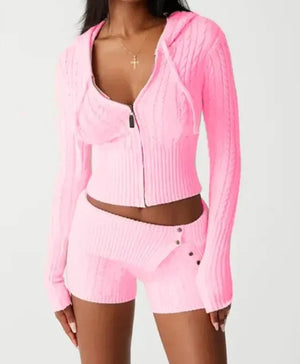 CinqueFili™ gebreide tweedelige shortset