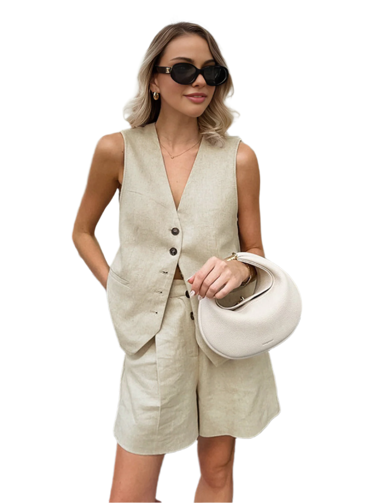 Alessia – Luchtige Linnen-Katoenen Tweedelige Set voor Dames