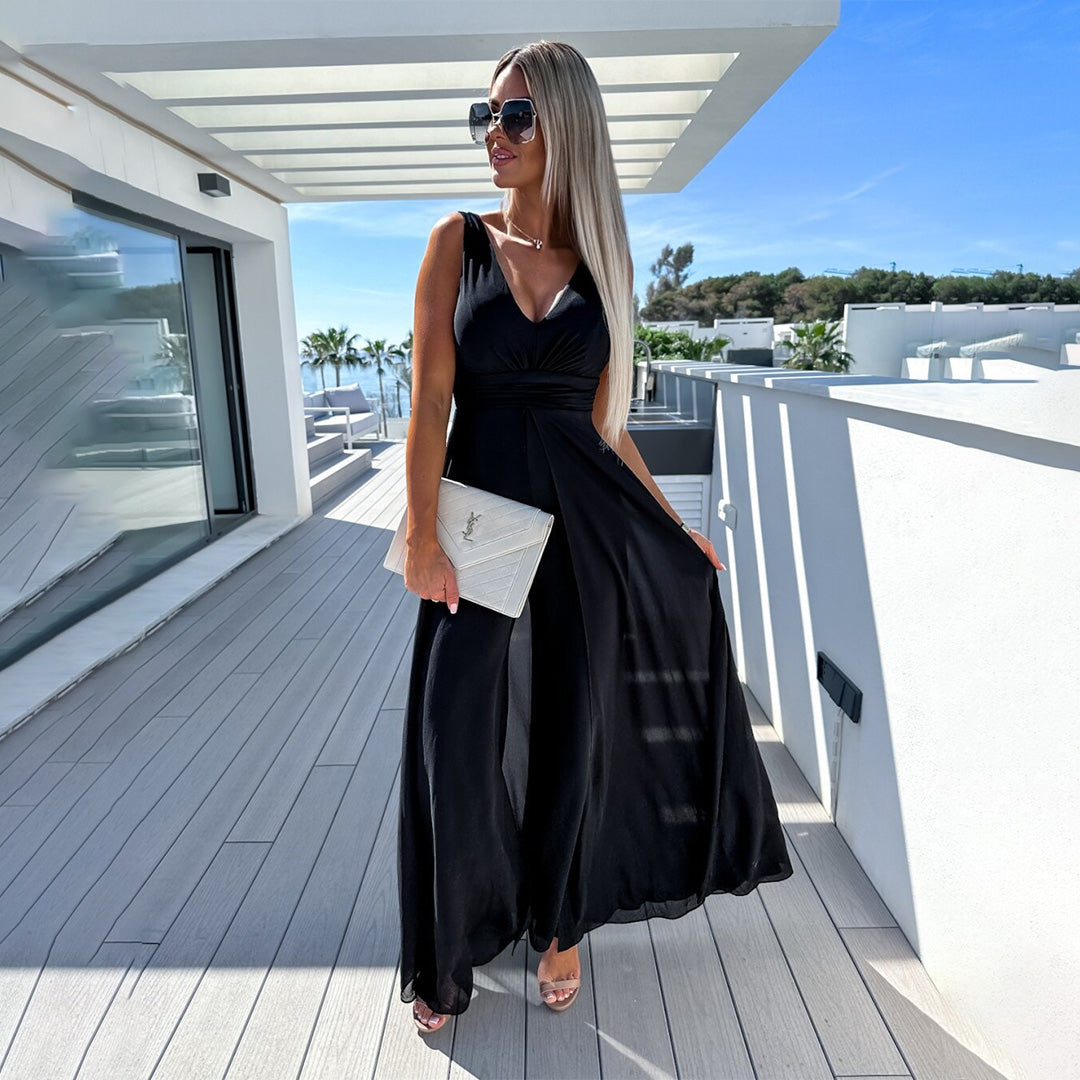 Isabella – Elegante Dames Jumpsuit met Drapé Look
